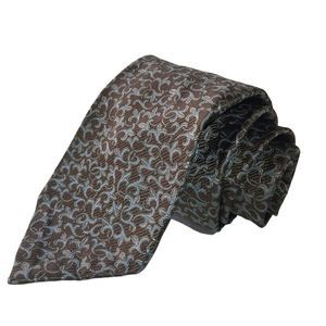 Robert Talbott  Seven Fold Neck Tie Blue Brown Gray Geometric#25/40 NWOT $245